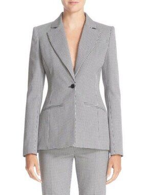 NWT $2340 Altuzzara Acacia Mini Gingham Black / White Jacket Size US 4